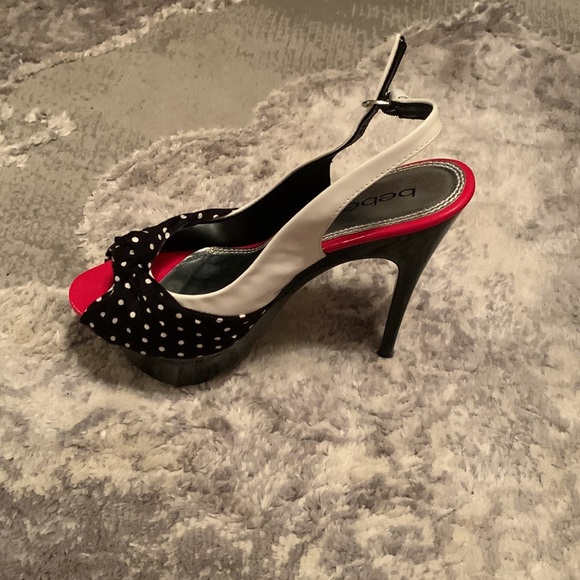 BEBE platform pump, style ROXANNE size 7, in the color polkadot. - Picture 3 of 5
